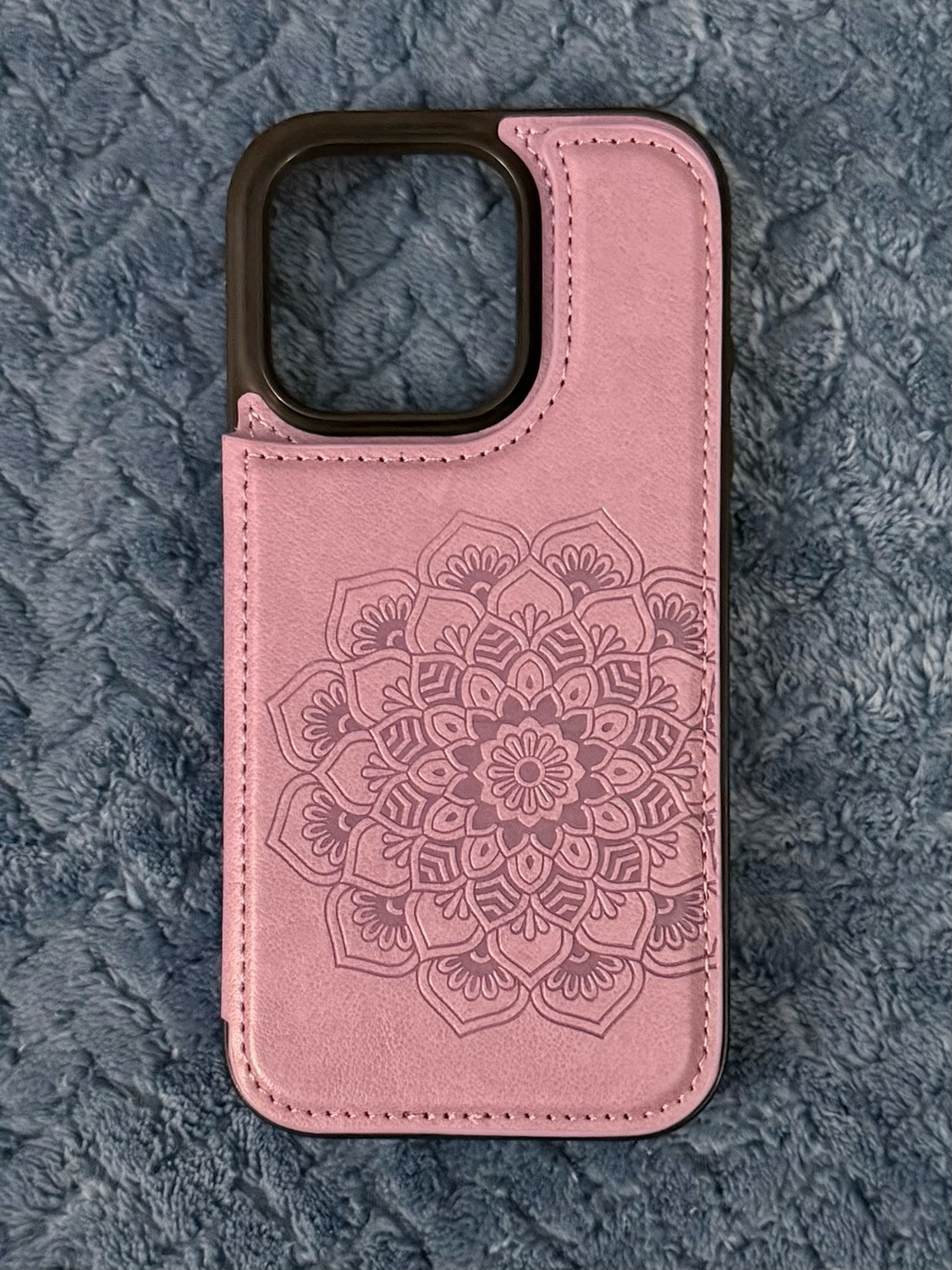 MMHUO Purple Floral Wallet Phone Case | PU Leather Card Holder iPhone 16 Pro